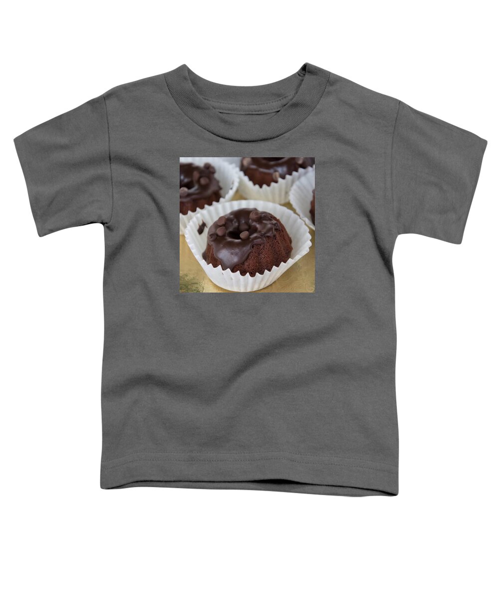 Snack Toddler T-Shirt featuring the photograph Vegan Chocolate Donuts by Michael Moriarty