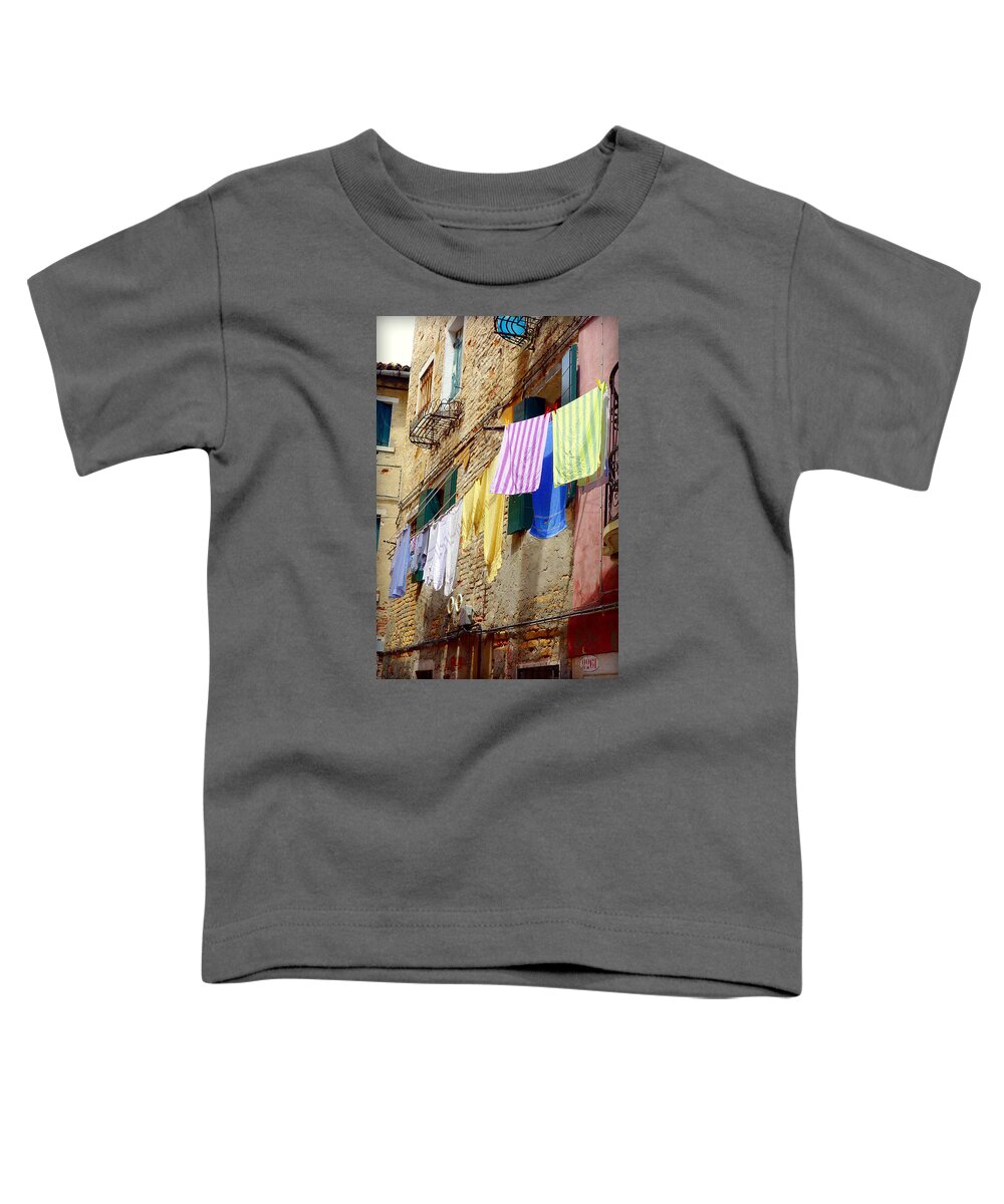 Fresh Toddler T-Shirt featuring the photograph Venetian Clothes by Valentino Visentini