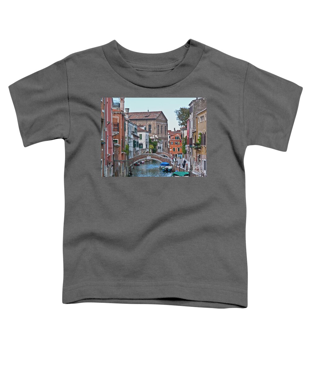 Venice Toddler T-Shirt featuring the photograph Venice double bridge by Heiko Koehrer-Wagner