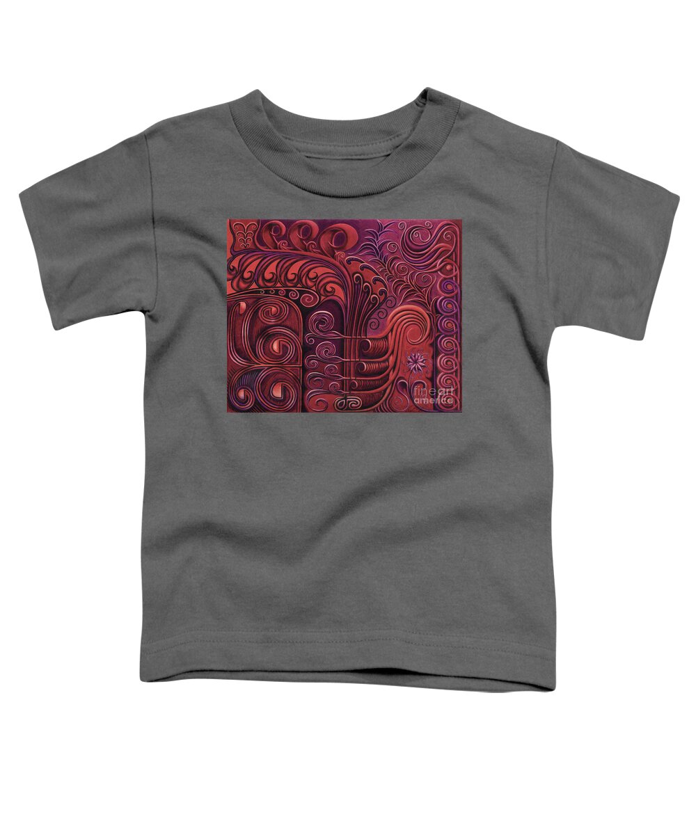 Fine Art Toddler T-Shirt featuring the drawing Vermilion Curl's by Scott Brennan