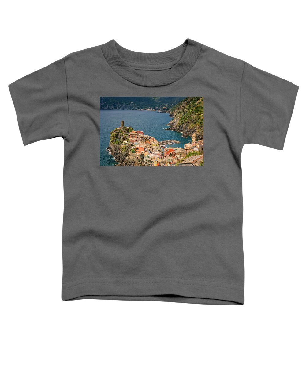 Joan Carroll Toddler T-Shirt featuring the photograph Vernazza Cinque Terre Italy by Joan Carroll