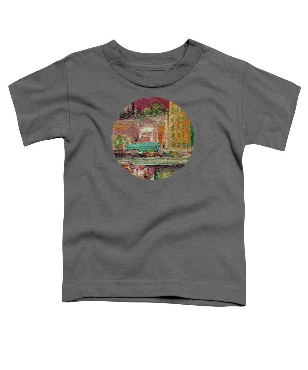 Cityscape Toddler T-Shirt featuring the painting View from a Balcony by Mary Wolf