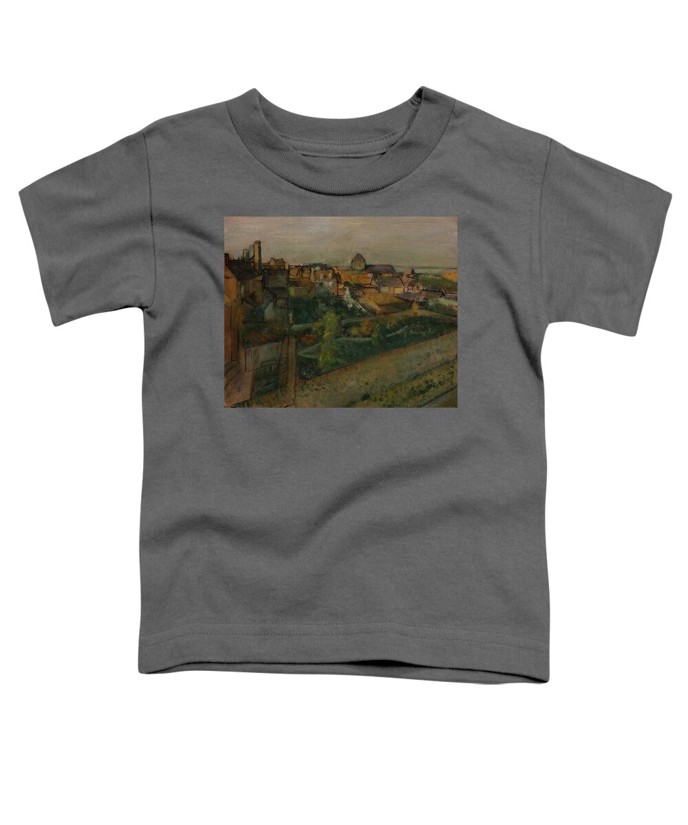 19th Century Art Toddler T-Shirt featuring the painting View of Saint-Valery-sur-Somme by Edgar Degas