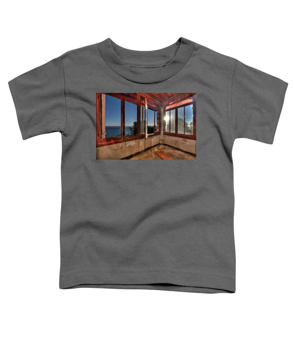 Luoghi Abbandonati Toddler T-Shirt featuring the photograph Villa Of Windows On The Sea - Villa Delle Finestre Sul Mare IIi by Enrico Pelos