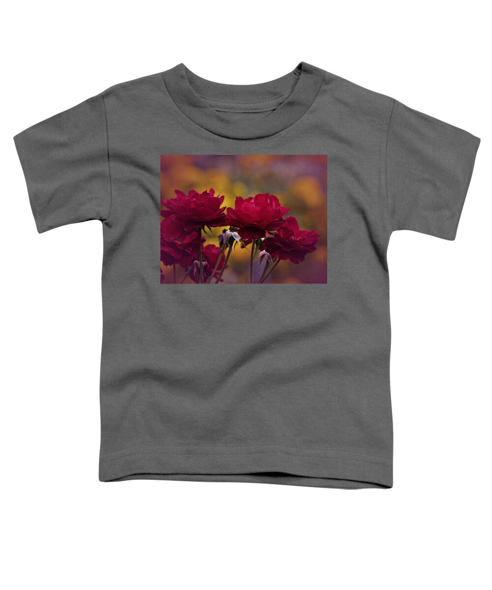 Red Roses Toddler T-Shirt featuring the photograph Vintage Aug Red Roses by Richard Cummings