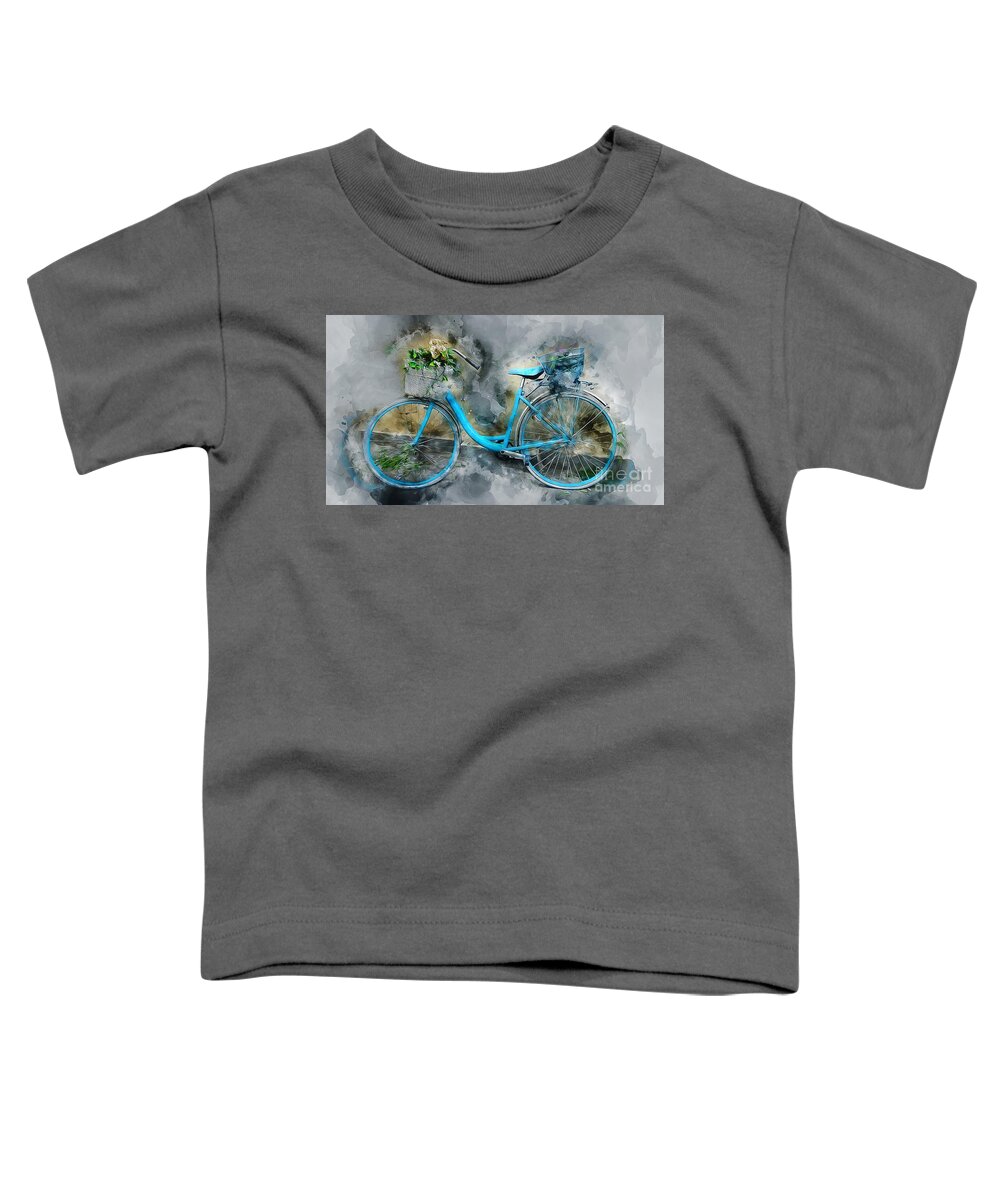Bicycle Toddler T-Shirt featuring the mixed media Vintage Bike by Ian Mitchell