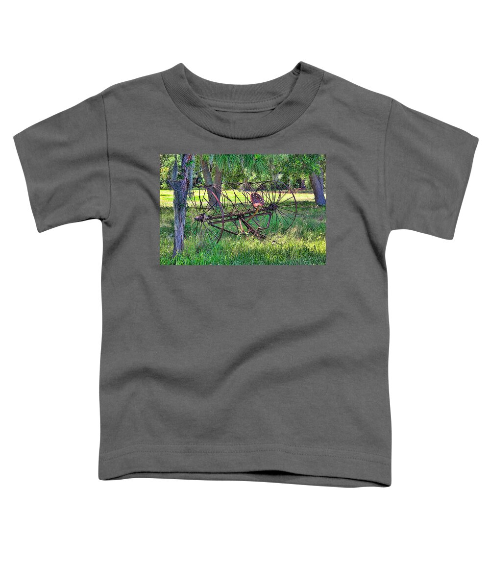 Hh Photography Of Florida Toddler T-Shirt featuring the photograph Vintage Hay Rake by HH Photography of Florida