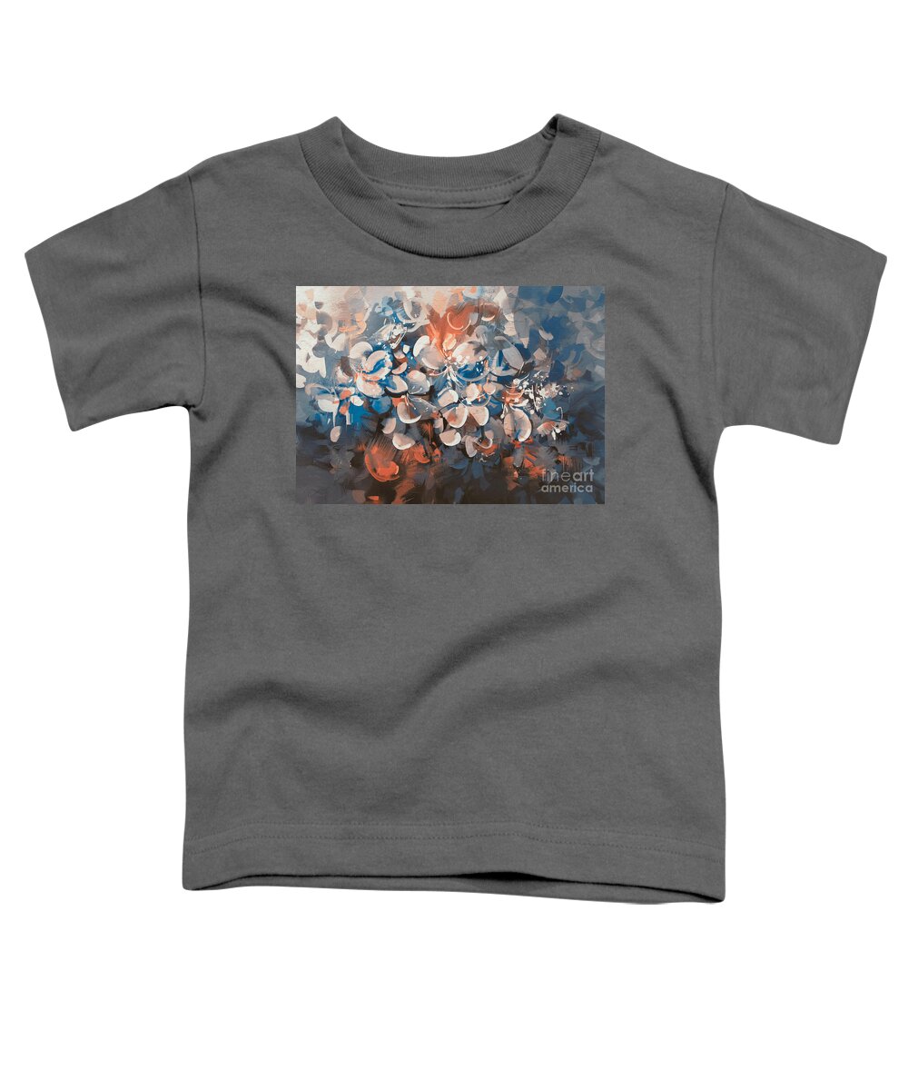 Abstract Toddler T-Shirt featuring the painting Vintage Petal by Tithi Luadthong