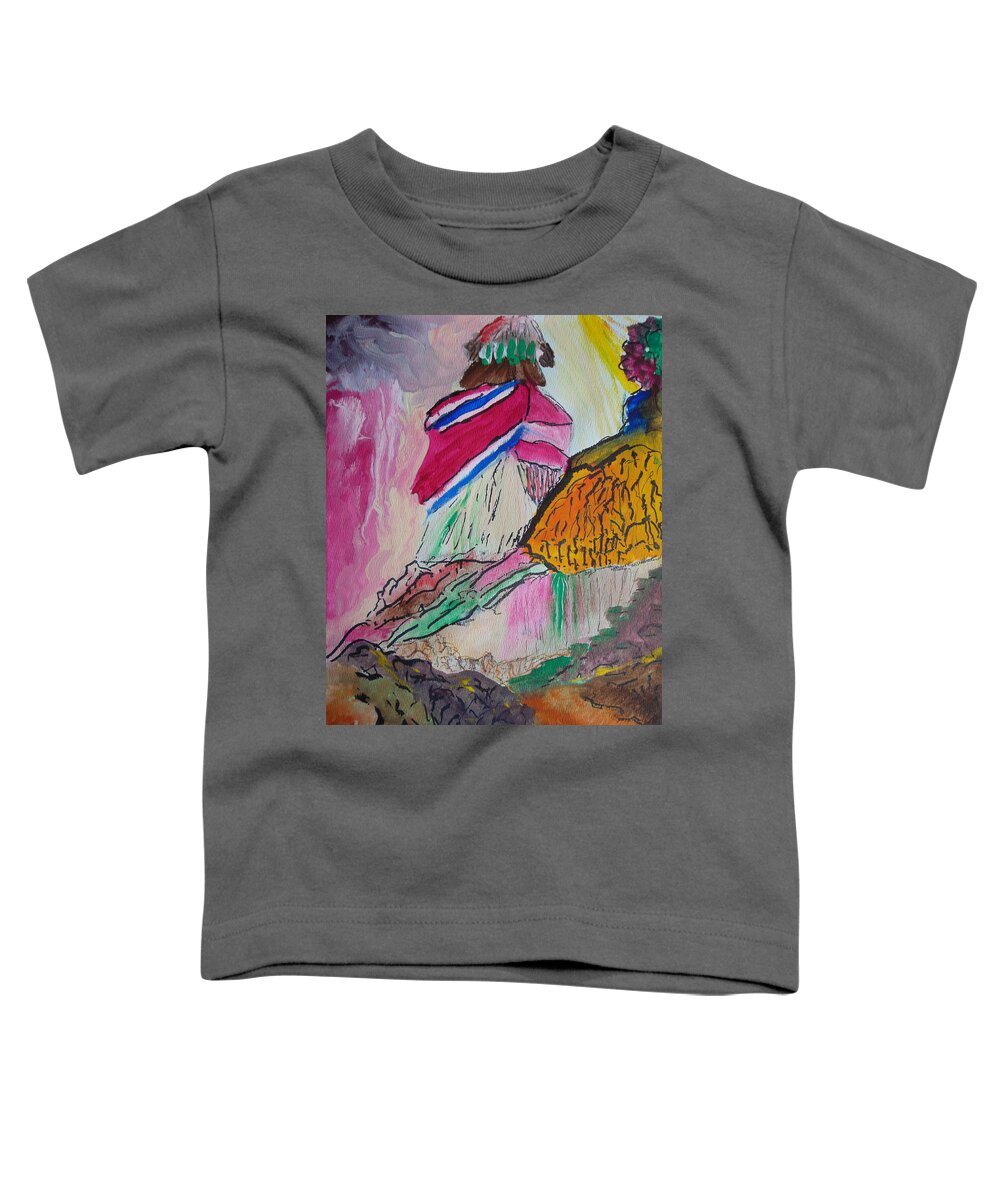 Native American Toddler T-Shirt featuring the painting Vision Quest by Susan Esbensen
