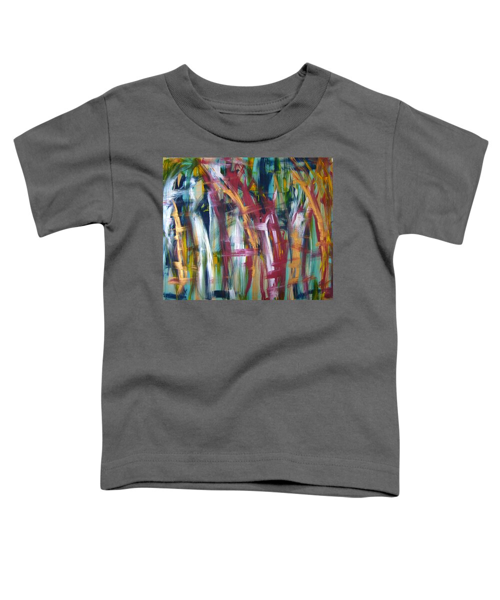 Abstract Artwork Toddler T-Shirt featuring the painting W34 - luvu by KUNST MIT HERZ Art with heart