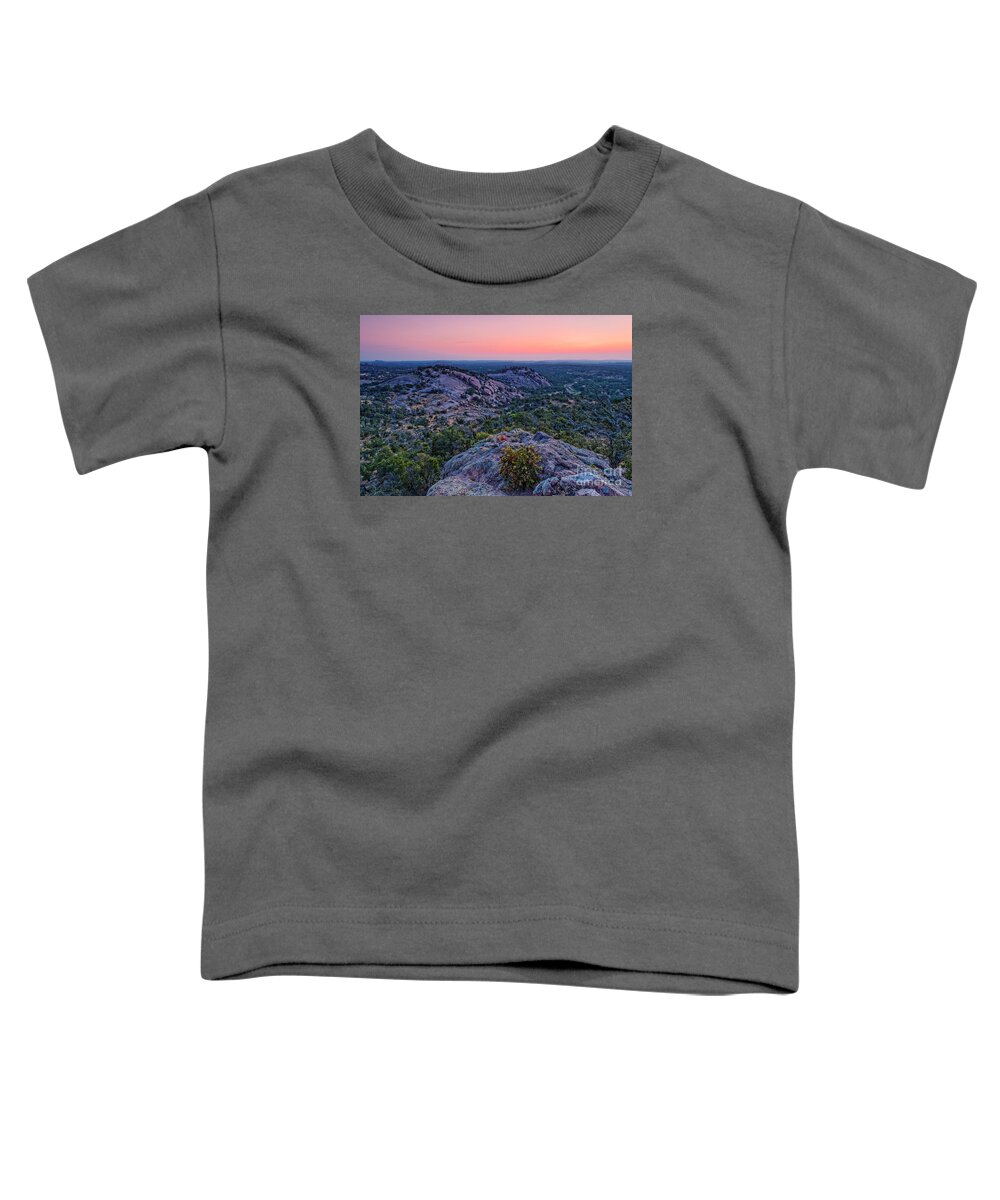 Central Toddler T-Shirt featuring the photograph Waiting for Sunrise at Turkey Peak - Enchanted Rock Fredericksburg Texas Hill Country by Silvio Ligutti