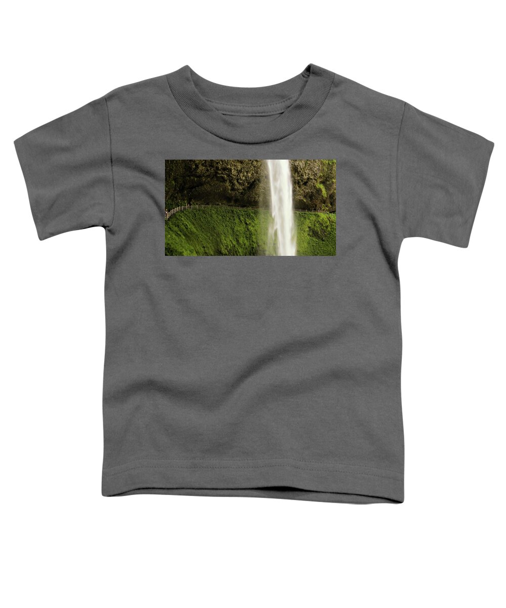 Waterfall Toddler T-Shirt featuring the photograph Walking Behind The Falls by KATIE Vigil