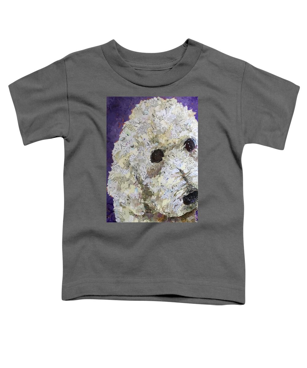 Dog Toddler T-Shirt featuring the painting Wally by Phiddy Webb