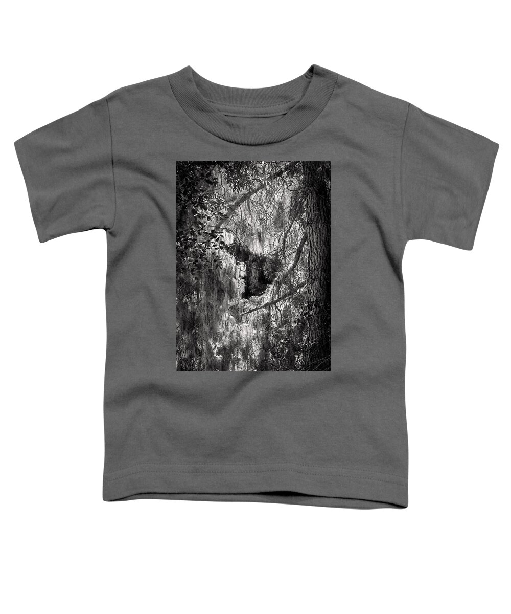 Art Toddler T-Shirt featuring the photograph Warp of Life bw by Denise Dube