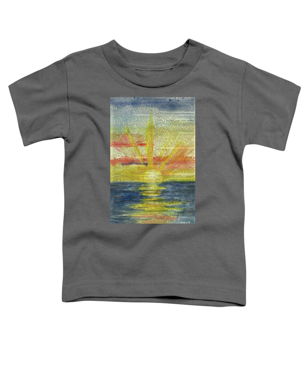 Sunrise Toddler T-Shirt featuring the painting Watercolor My Sunrise by Maria Hunt