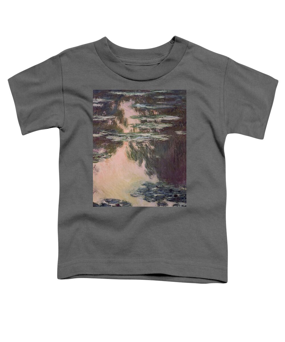 Monet Toddler T-Shirt featuring the painting Waterlilies with Weeping Willows by Claude Monet