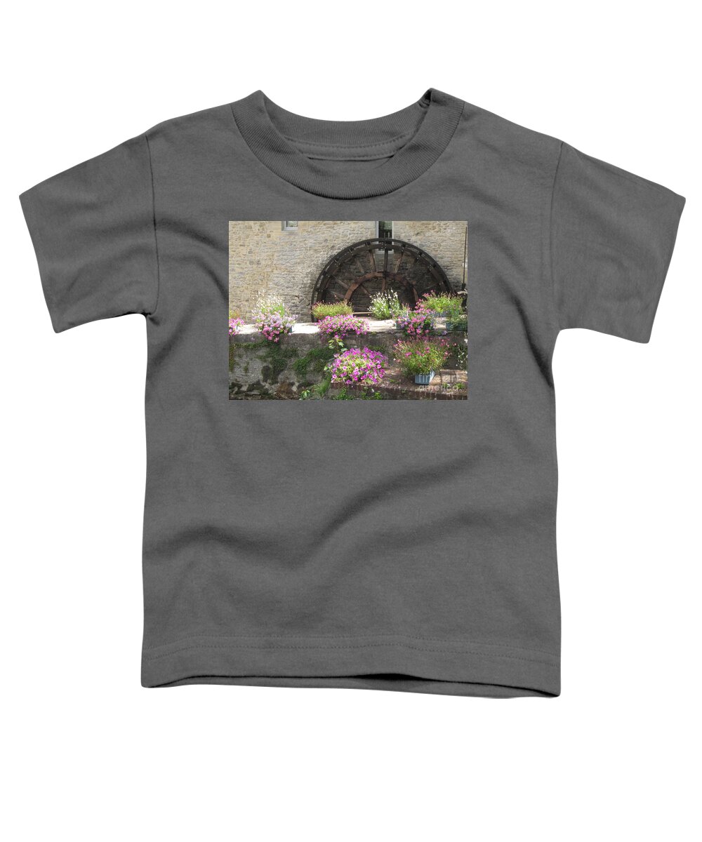 Waterwheel Toddler T-Shirt featuring the photograph Waterwheel in Bayeux by Brandy Woods