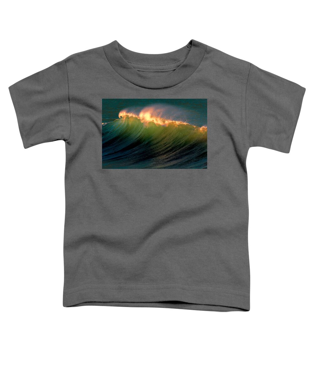 Wave Of Fire Toddler T-Shirt featuring the photograph Wave Of Fire by Susan Rissi Tregoning