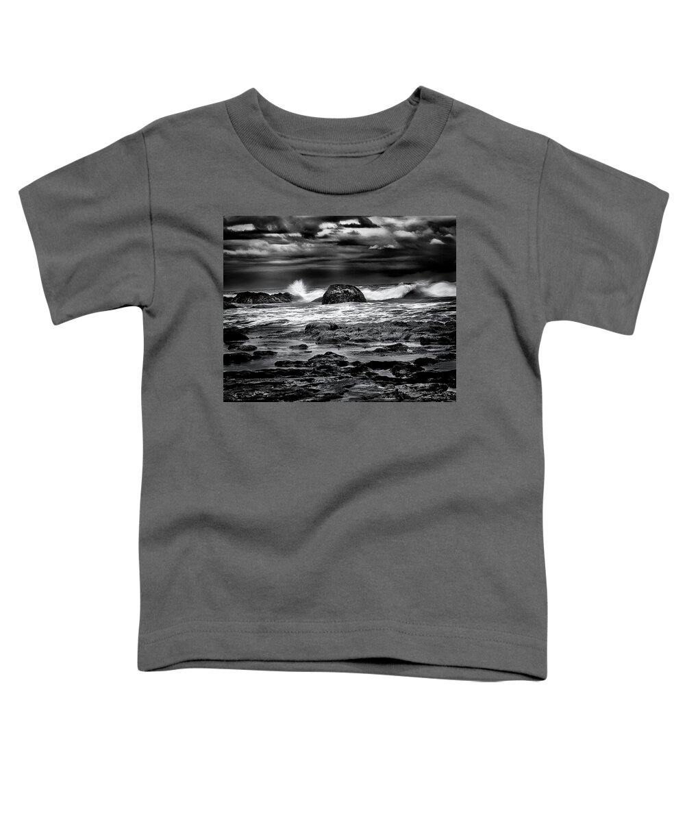 Art Toddler T-Shirt featuring the photograph Waves At Dawn by Denise Dube