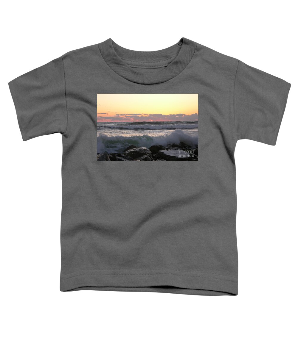 Waves Toddler T-Shirt featuring the photograph Waves over the rocks 5-3-15 by Julianne Felton