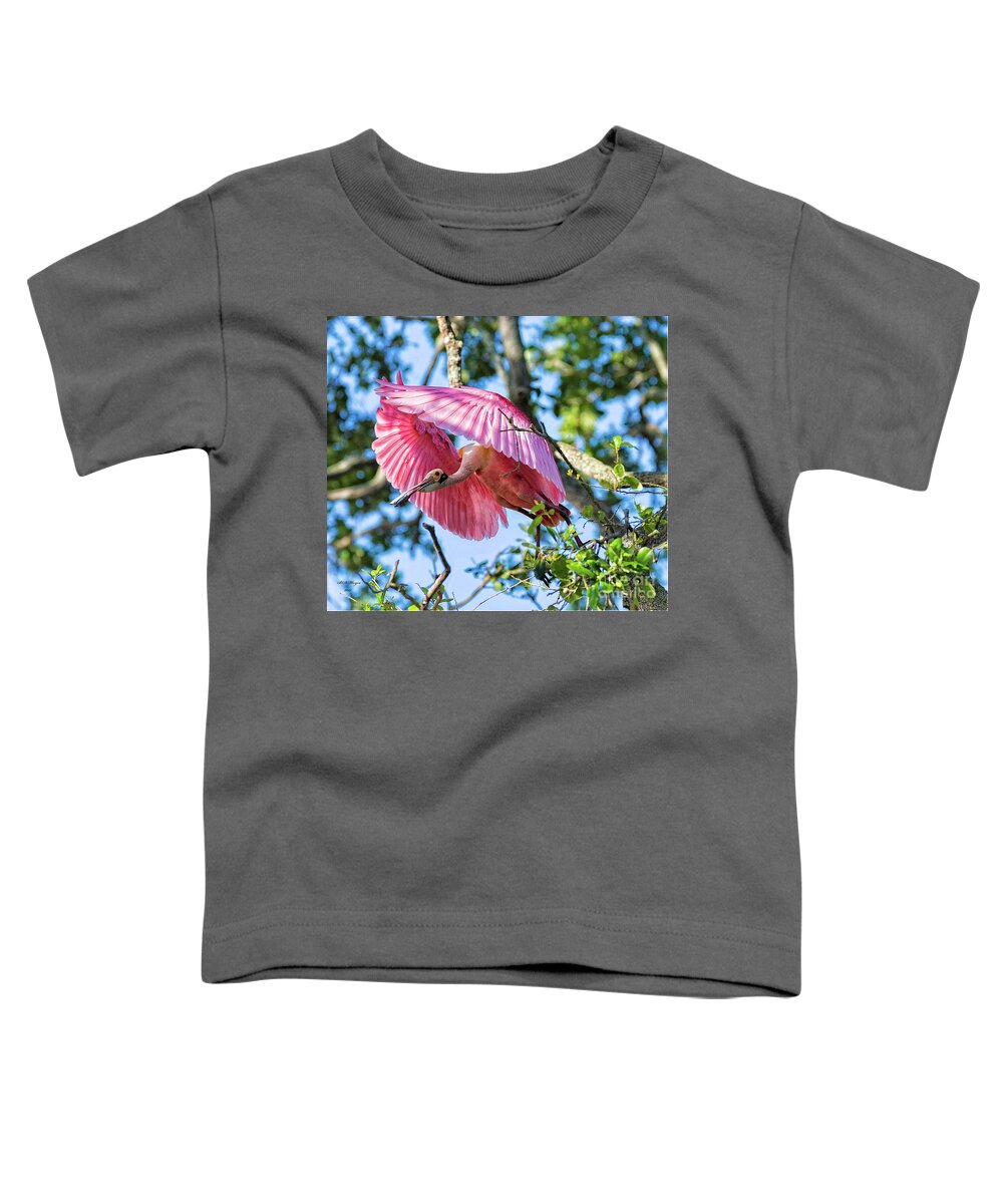 Spoonbills Toddler T-Shirt featuring the photograph We Have Lift Off by DB Hayes