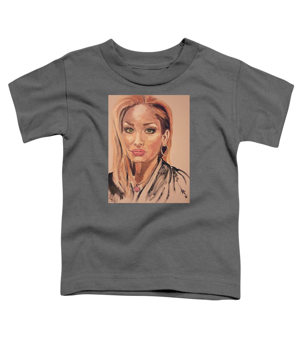 Self Portrait Toddler T-Shirt featuring the painting Weaselwise by Alexandria Weaselwise Busen
