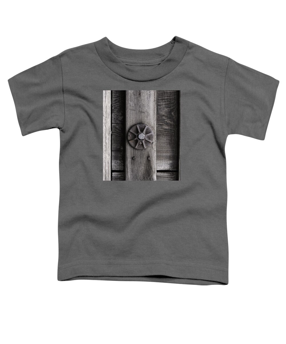 Macro Toddler T-Shirt featuring the photograph Weathered Wood and Metal Three by Kandy Hurley
