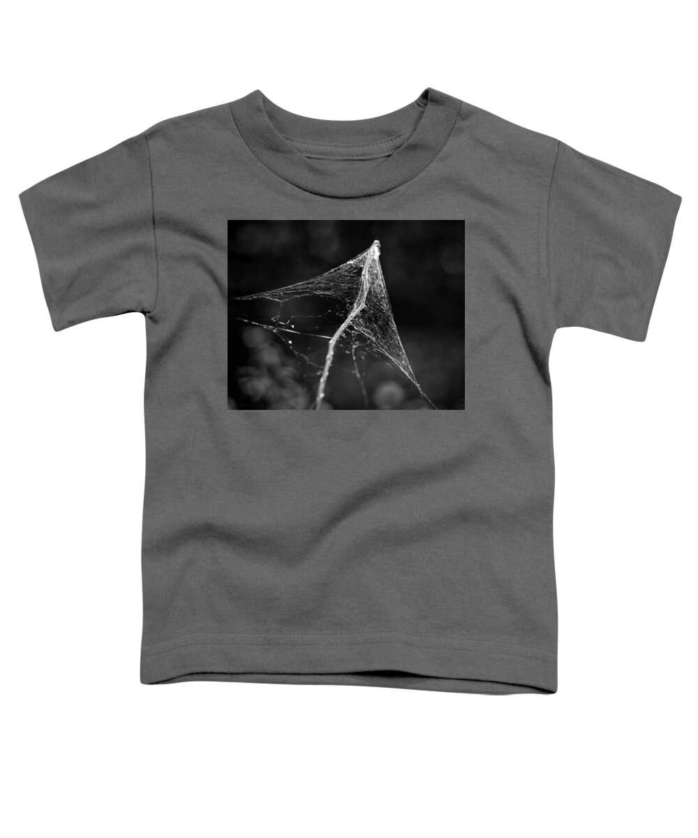 Abstract Toddler T-Shirt featuring the photograph Web Tent bw by Denise Dube