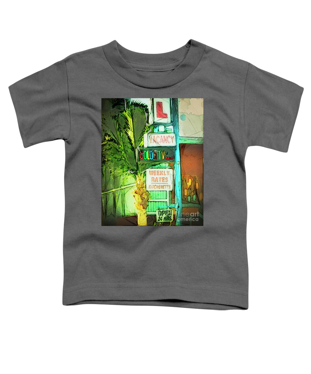 California Toddler T-Shirt featuring the photograph Weekly Rates by Lenore Locken
