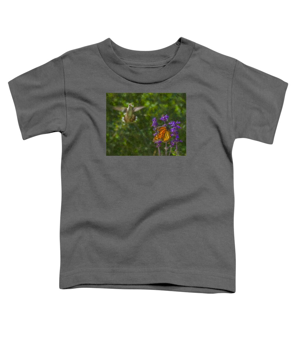 Hummingbird Toddler T-Shirt featuring the painting Welcome Vistors by Bill McEntee