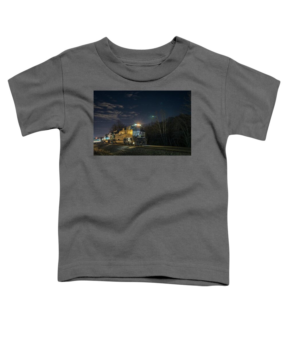 Train Toddler T-Shirt featuring the photograph Westbound Norfolk Southern 375 at Georgetown IN by Jim Pearson