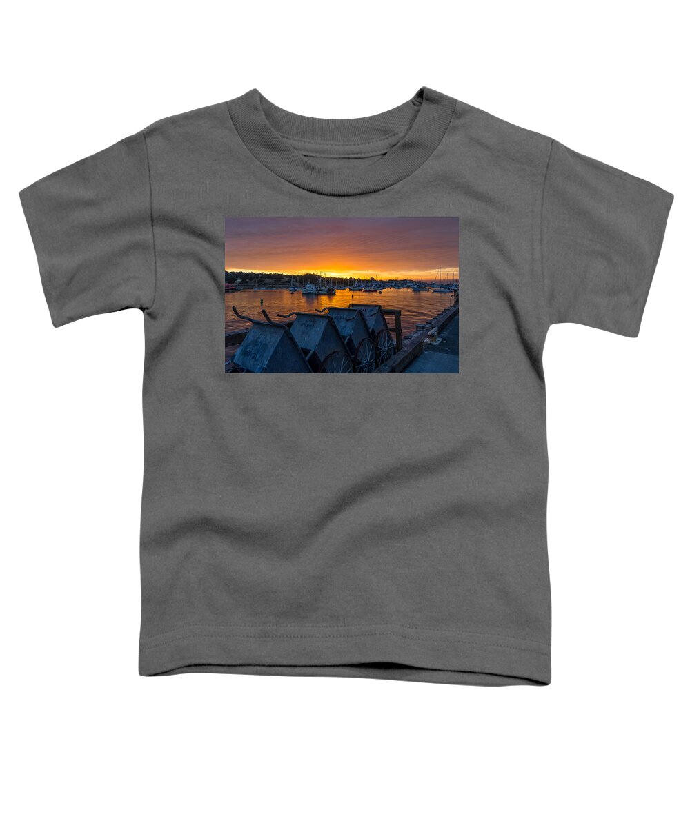 Monterey Toddler T-Shirt featuring the photograph Wharf Sunset by Derek Dean