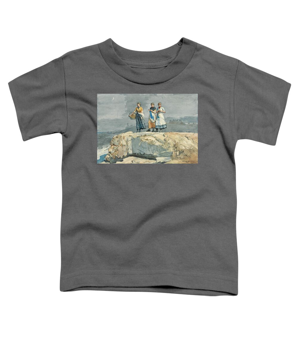 Winslow Homer Toddler T-Shirt featuring the drawing Where are the Boats? by Winslow Homer