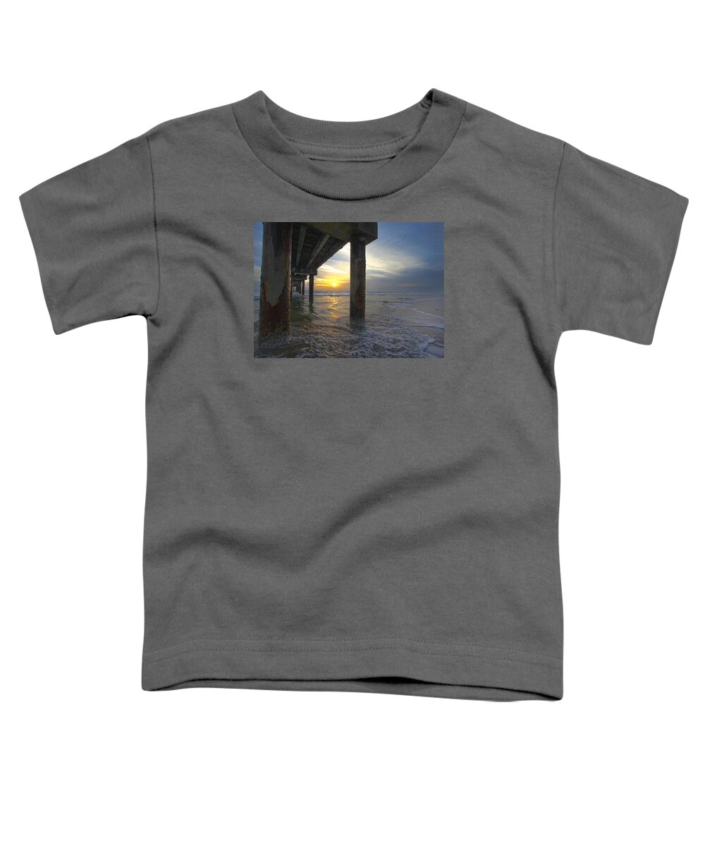 Silhouette Toddler T-Shirt featuring the photograph Where the Sand meets the Surf by Robert Och