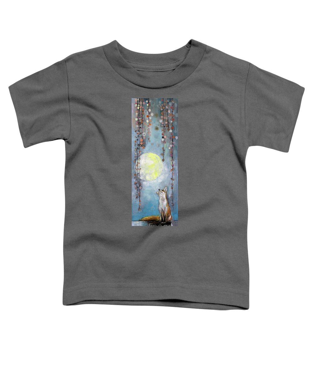 Moon Toddler T-Shirt featuring the painting Moon Gaze by Manami Lingerfelt