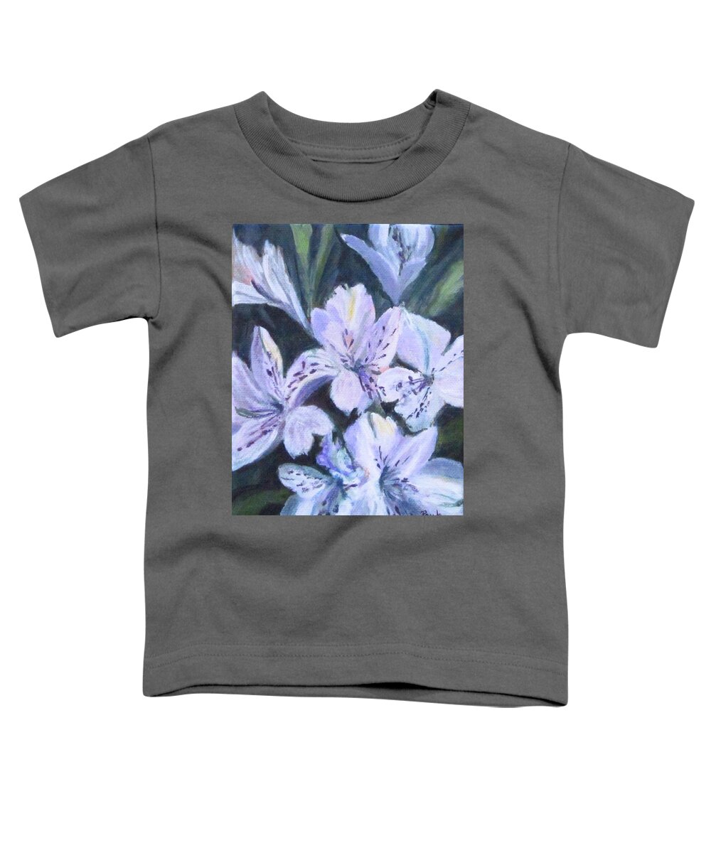 Acrylic Toddler T-Shirt featuring the painting White Peruvian Lily by Paula Pagliughi