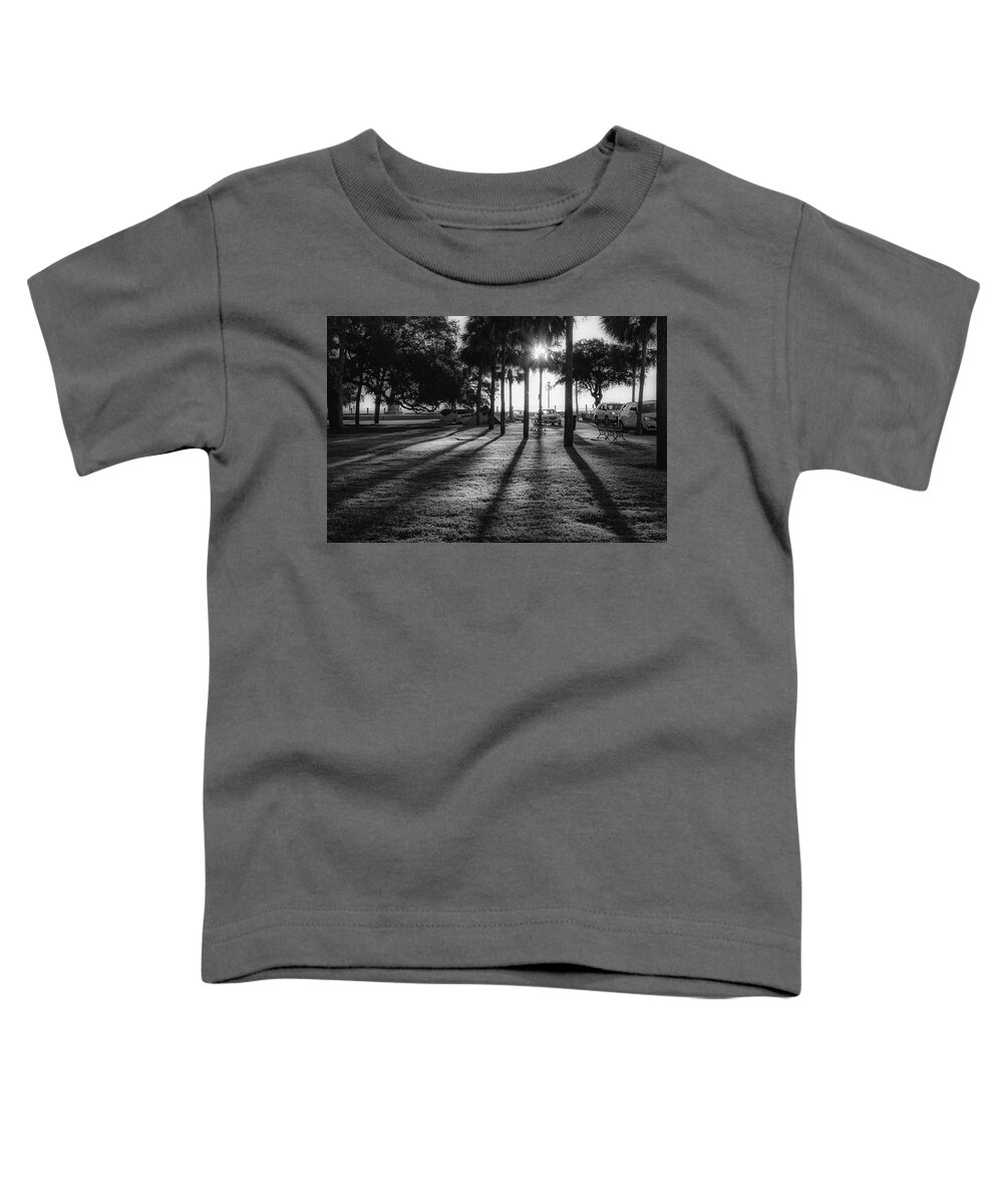 Charleston Toddler T-Shirt featuring the photograph White Point Garden Morning Light by Donnie Whitaker