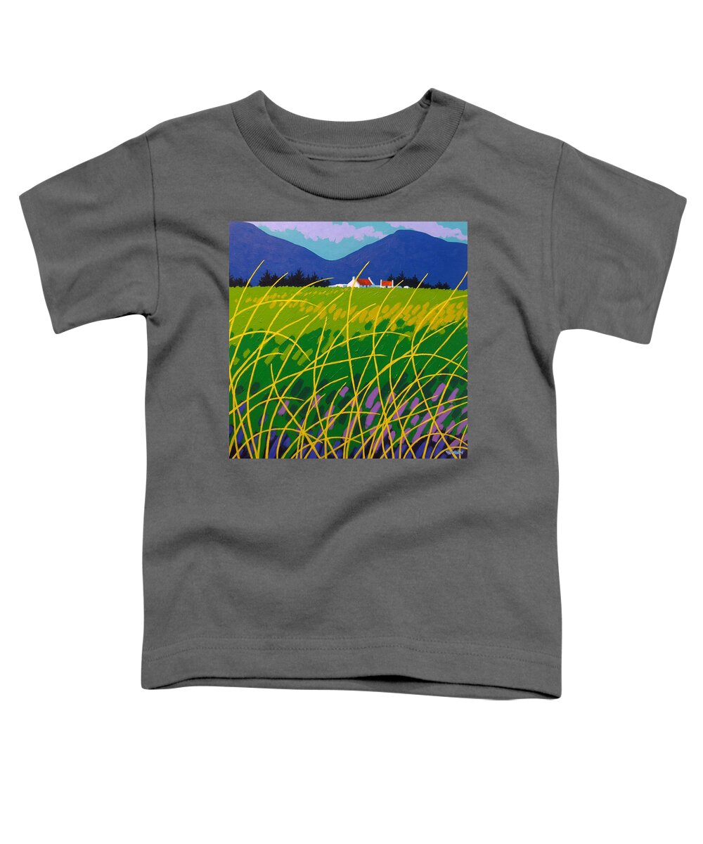 Irish Landspare Toddler T-Shirt featuring the painting Wicklow Meadow Ireland by John Nolan
