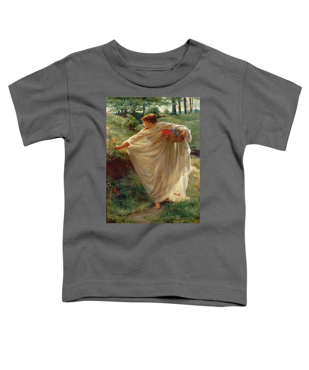 Wild Toddler T-Shirt featuring the painting Wild Blossoms by Edward John Poynter