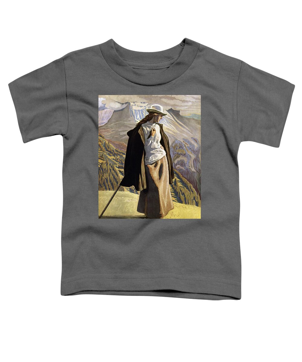 1912 Toddler T-Shirt featuring the painting A Mountaineer by Jens Ferdinand Willumsen