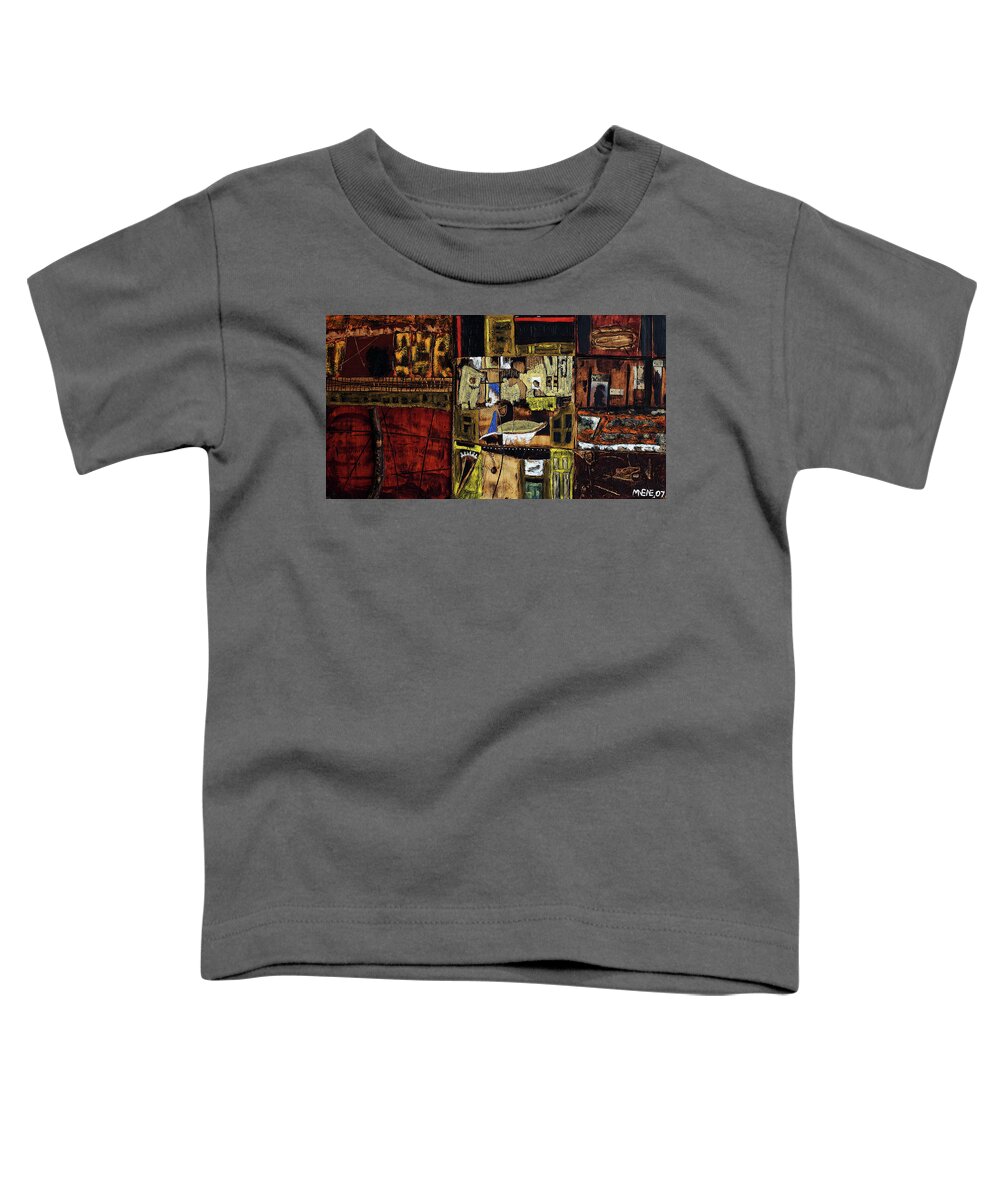 African Fine Art Toddler T-Shirt featuring the painting Window On The World by Michael Nene