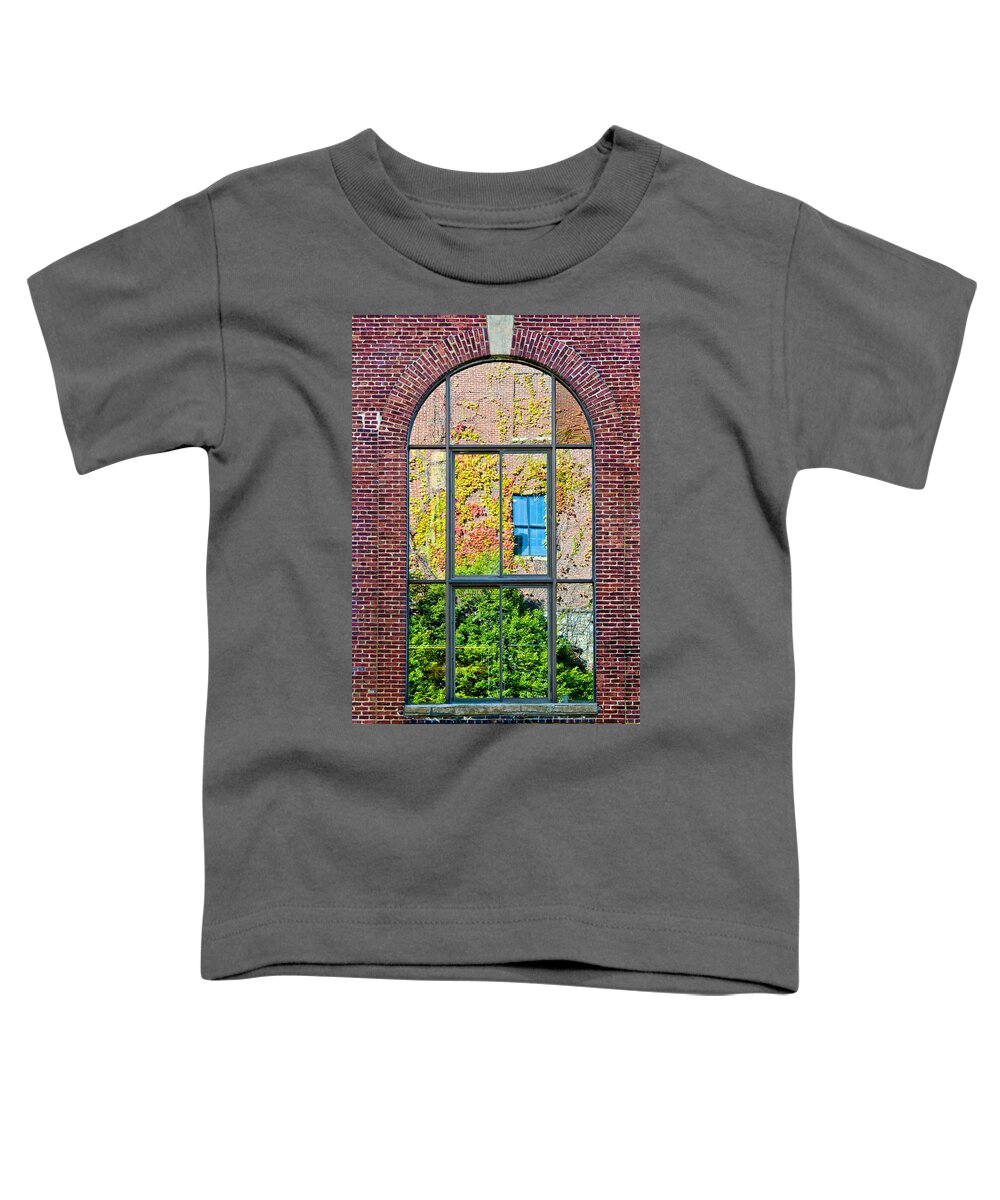 Georgetown; Windows; Reflection Toddler T-Shirt featuring the photograph Window Reflection by Georgette Grossman