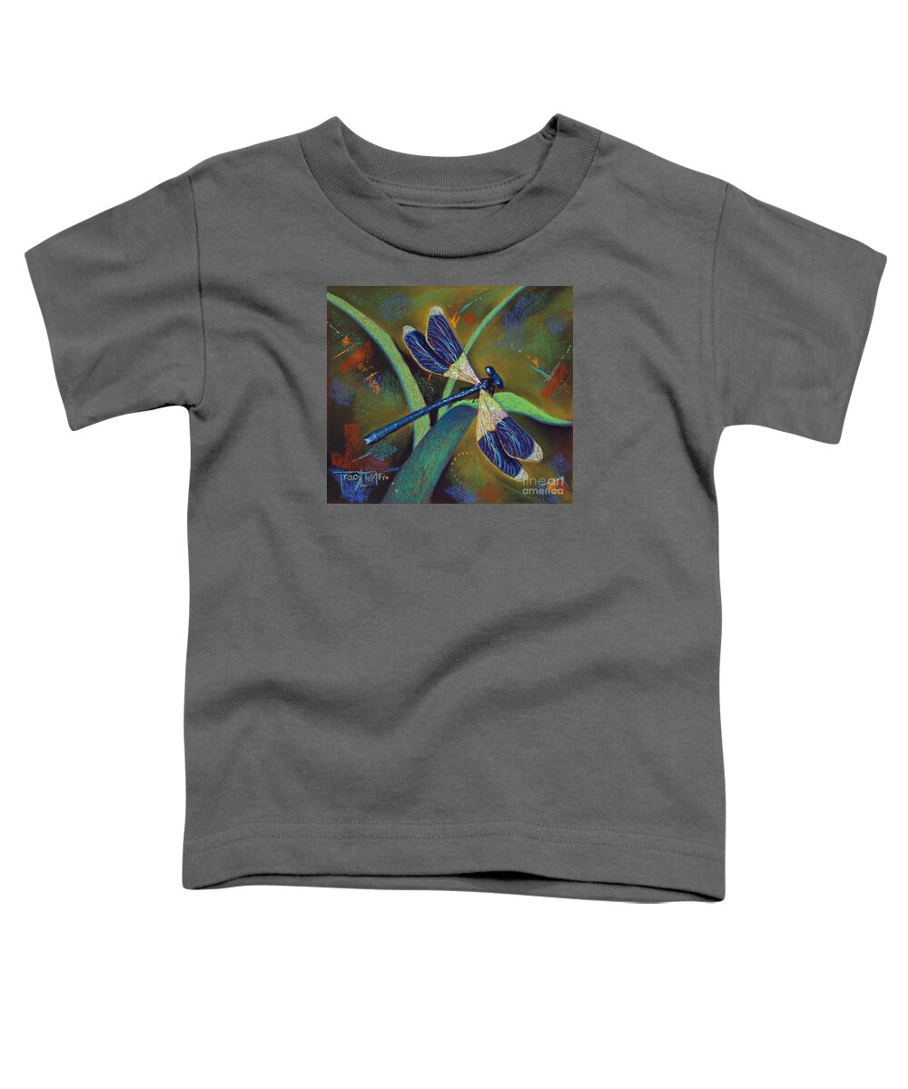 Damselfly Toddler T-Shirt featuring the pastel Winds of Change by Tracy L Teeter 