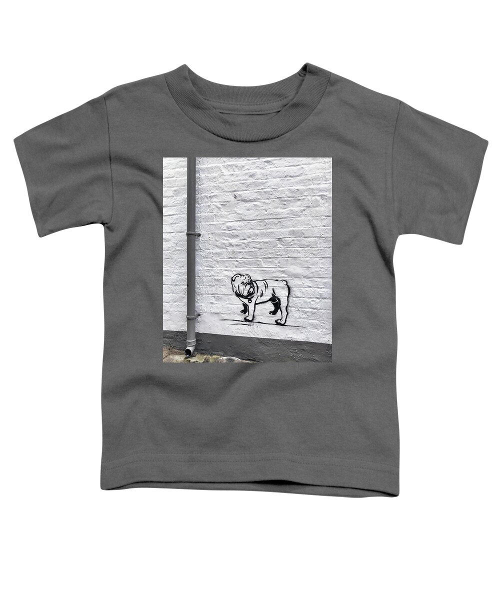 Dog Pug Bulldog Wall Windsor Bowl Alley Toddler T-Shirt featuring the photograph Windsor wall art by Nora Martinez