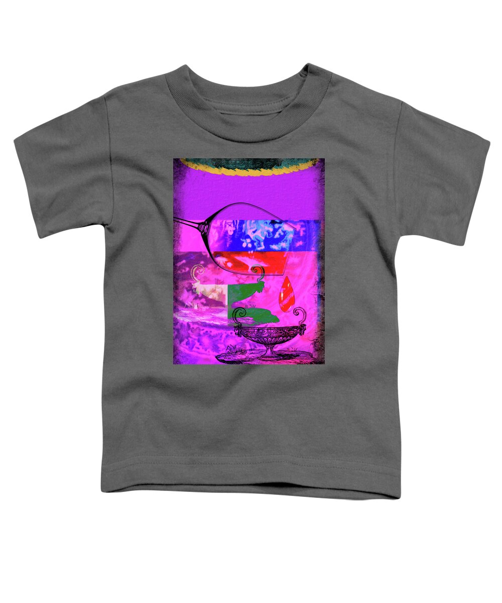 Wine Toddler T-Shirt featuring the mixed media Wine Pairings 6 by Priscilla Huber