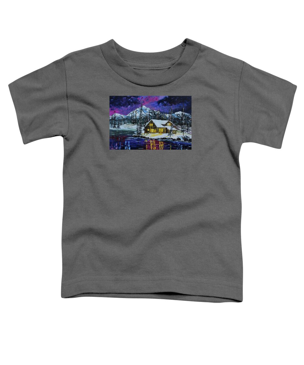 City Paintings Toddler T-Shirt featuring the painting Winter Getaway by Kevin Brown