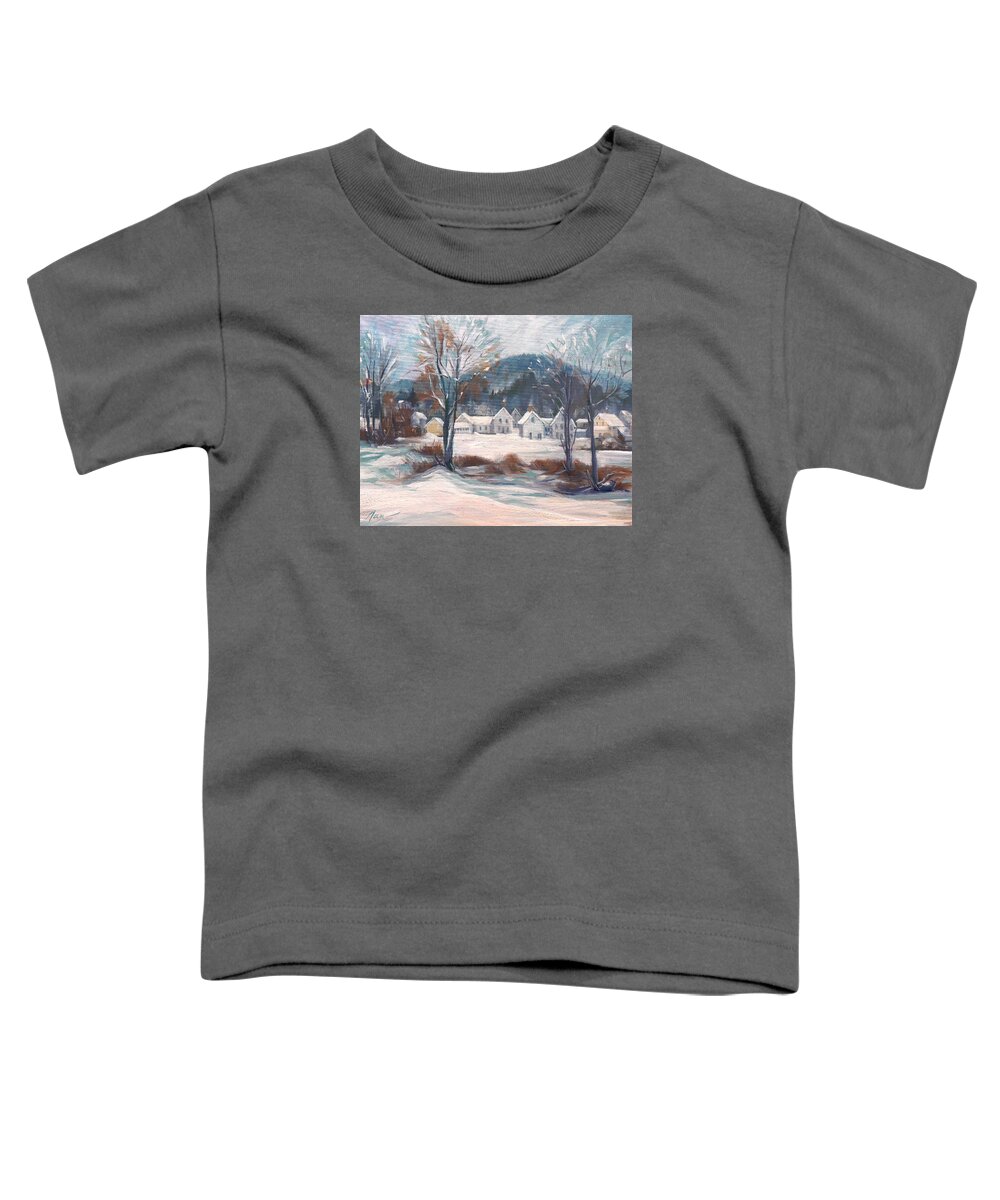 Rumney New Hampshire Toddler T-Shirt featuring the painting Winter in New England by Nancy Griswold