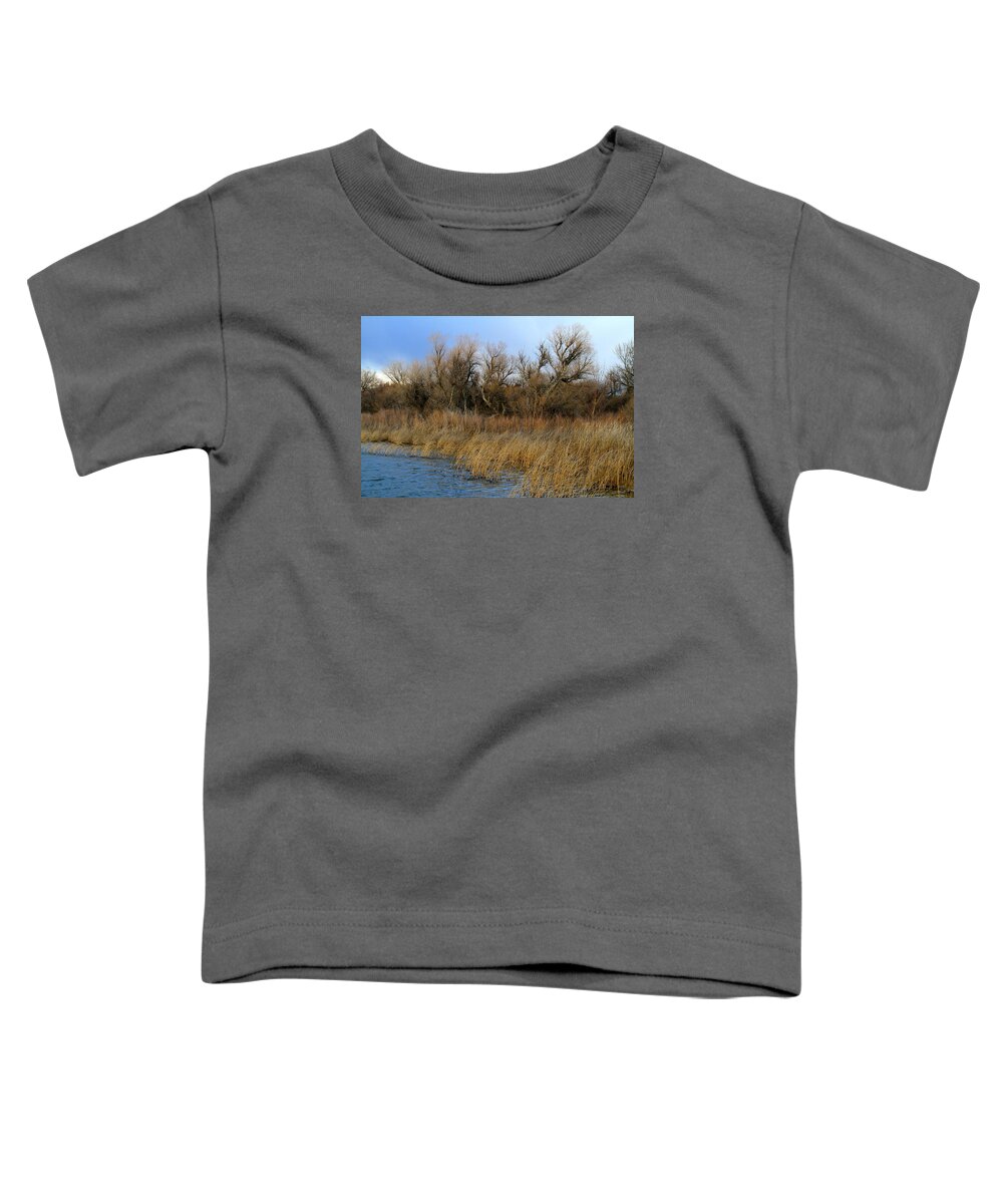 Snake River Toddler T-Shirt featuring the photograph Winter Trees Along The Snake by Ed Riche