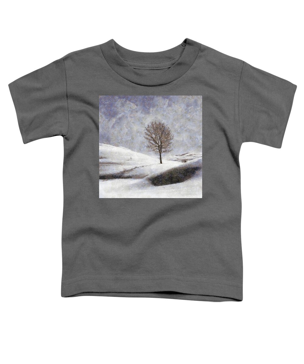 Winter Toddler T-Shirt featuring the painting Winters Tree by Esoterica Art Agency