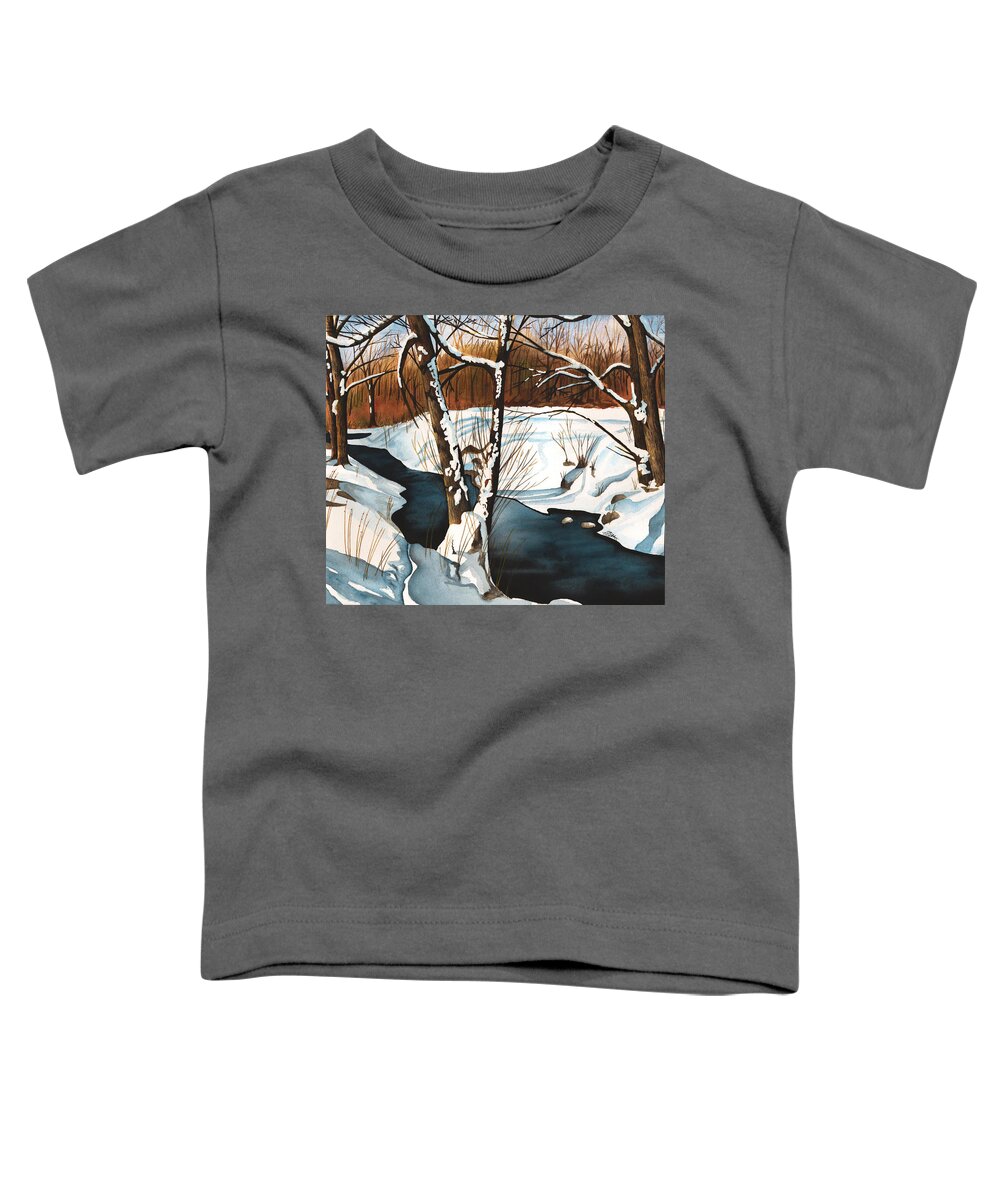 Winter Toddler T-Shirt featuring the painting Winterscape by Vic Ritchey